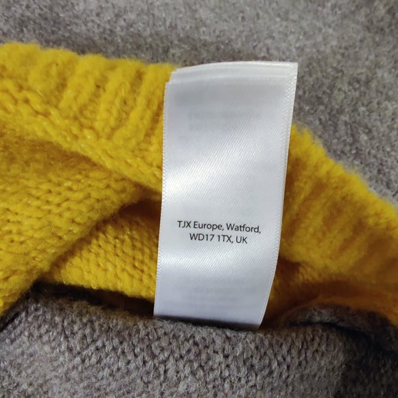 C&C California Colour Block Wool Blend Yellow Sweater - Picture 4 of 5